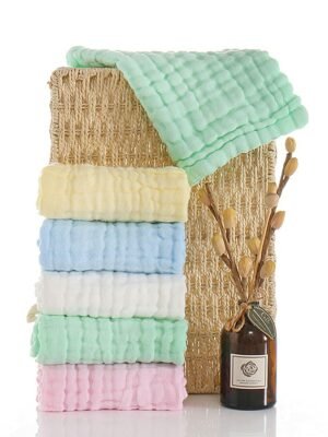 Baby Square Cotton Organic Bamboo Absorbent Reusable Face Towels